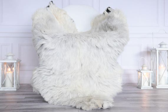 Organic Sheepskin Rug, Real Sheepskin Rug, Gute Sheepskin, Christmas Home Decor, Gray Ivory Sheepskin Rug #OCTGUTE6