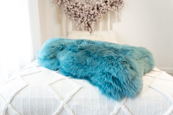 Genuine Natural Torquoise Sheepskin Rug Sheepskin Throw Scandinavian Style | Scandinavian Rug | Sheep Skin - WHOLESALE PACK 10 PIECES
