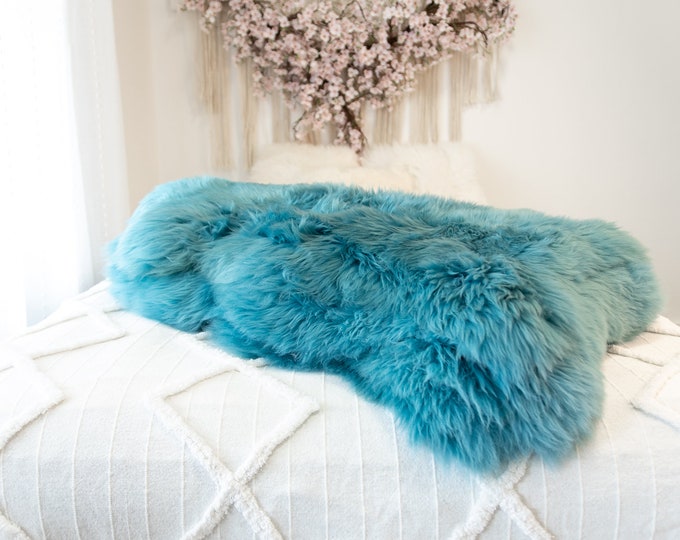 Genuine Natural Torquoise Sheepskin Rug Sheepskin Throw Scandinavian Style | Scandinavian Rug | Sheep Skin -  WHOLESALE PACK 10 PIECES