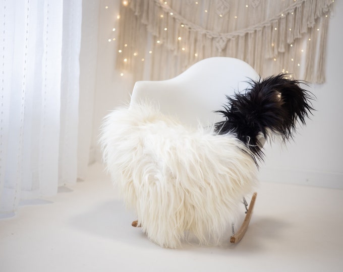 Real Icelandic Sheepskin Rug Scandinavian Decor Sofa Sheepskin throw Chair Cover Natural Sheep Skin Rugs Blanket Black White #Iceland680