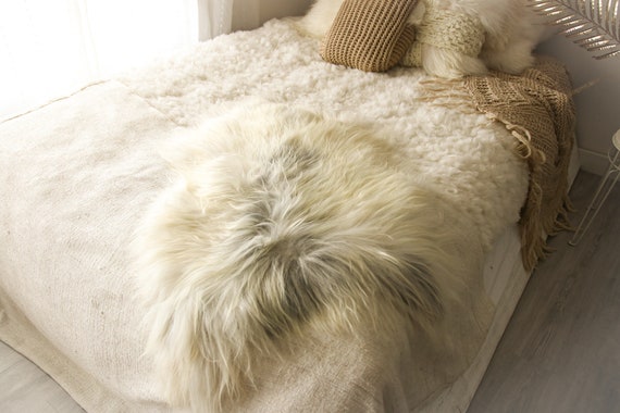 Real Icelandic Sheepskin Rug Scandinavian Decor Sofa Sheepskin throw Chair Cover Natural Sheep Skin Rugs Gray Ivory Fur Rug #Islbeau13