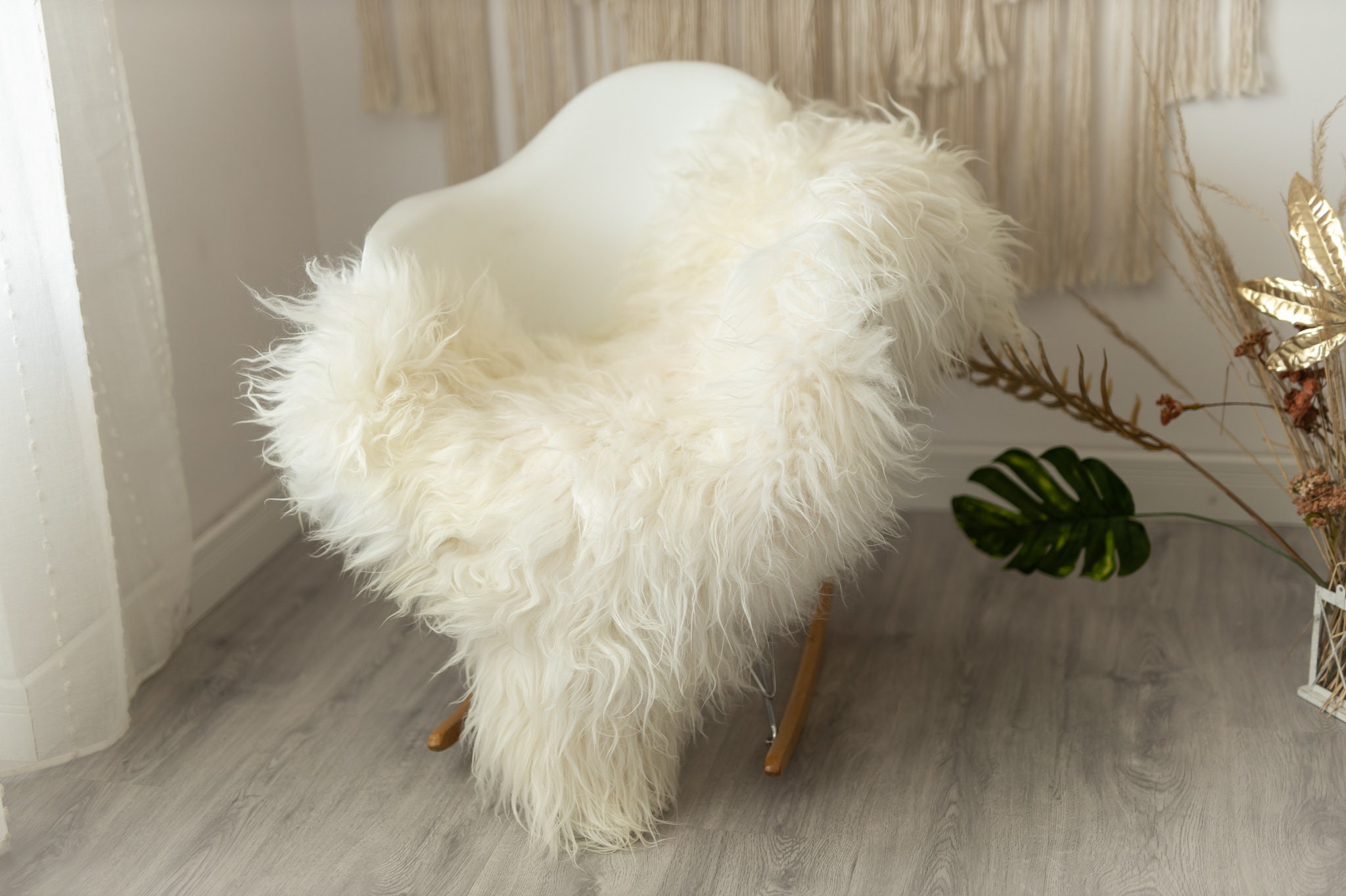 Real Icelandic Sheepskin Rug Scandinavian Decor Sofa Sheepskin throw