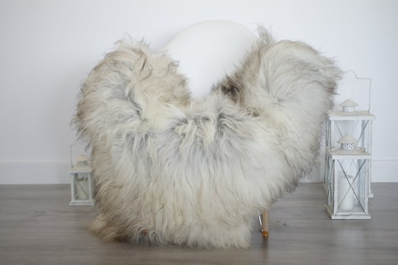 Real Icelandic Sheepskin Rug Scandinavian Decor Sofa Sheepskin throw Chair Cover Natural Sheep Skin Rugs Gray Blanket Fur Rug #isleb23
