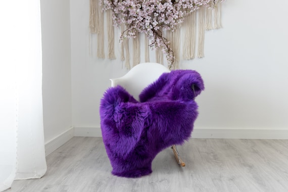 Real Sheepskin Rug Shaggy Rug Chair Cover Scandinavian Home Sheepskin Throw Sheep Skin Purple Sheepskin Home Decor Rugs #herdwik202