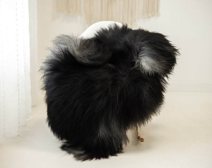 Real Icelandic Sheepskin Rug Scandinavian Home Decor Sofa Sheepskin throw Chair Cover Natural Sheep Skin Rugs Black Gray #Iceland1184
