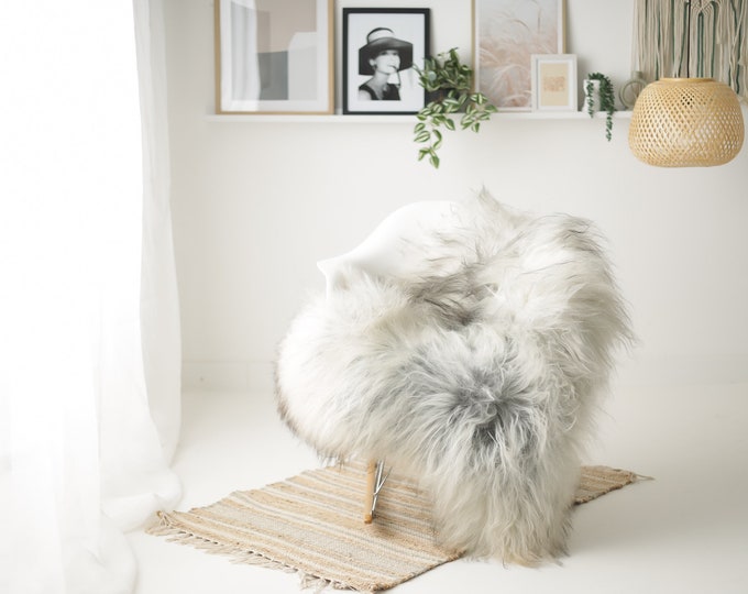 Real Icelandic Sheepskin Rug Scandinavian Decor Sofa Sheepskin throw Chair Cover Natural Sheep Skin Rugs Ivory Gray #Iceland1554