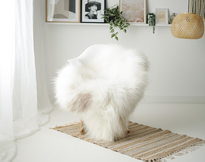 Real Icelandic Sheepskin Rug Scandinavian Decor Sofa Sheepskin throw Chair Cover Natural Sheep Skin Rugs Beige #IS74