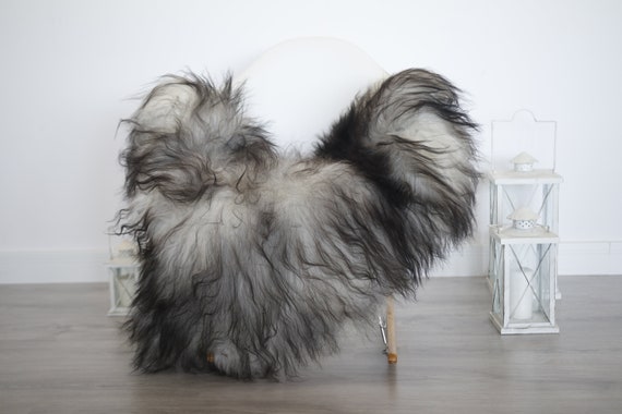 Real Icelandic Sheepskin Rug Scandinavian Decor Sofa Sheepskin throw Chair Cover Natural Sheep Skin Rugs Gray Blanket Fur Rug #isleb38