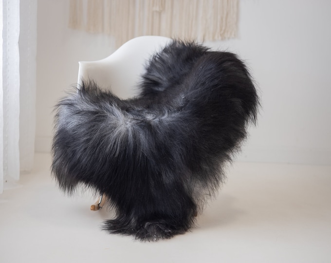 Real Icelandic Sheepskin Rug Scandinavian Home Decor Sofa Sheepskin throw Chair Cover Natural Sheep Skin Rugs Black Gray #Iceland953
