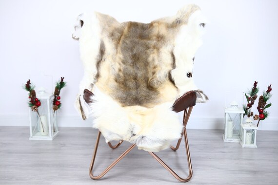 Reindeer Hide | Reindeer Rug | Reindeer Skin | Throw - Scandinavian Style #ERE29 130x105 | Christmas Decor |