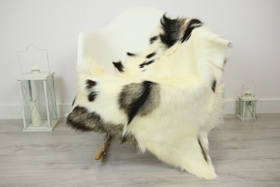 Natural real Goatskin rug, Goat Hide Goat Rug Ivory #Goat27
