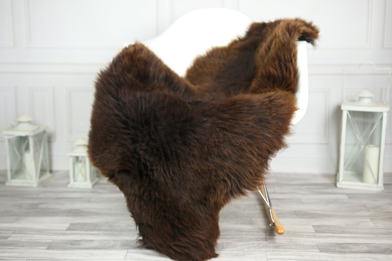 Sheepskin Rug | Real Sheepskin Rug | Shaggy Rug | Chair Cover | Sheepskin Throw | Brown Sheepskin | CHRISTMAS DECOR | #2HER18