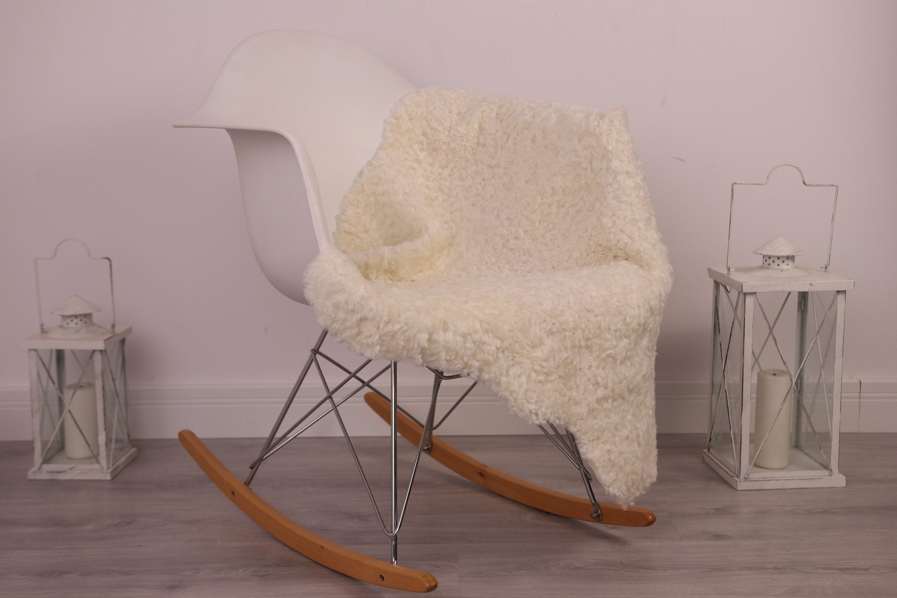 Real Sheepskin Rug Genuine Rare Gotland Sheepskin Rus Curly Fur Rug