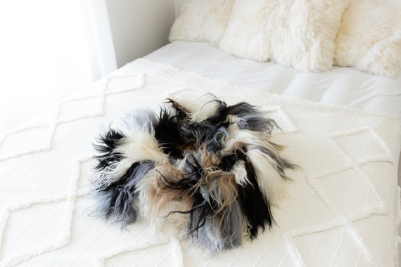 Sheepskin Cat Bed Or Dog Bed Cat Cave Unique Pet Bed Cat House Pet Furniture Hand Made With Genuine Real Sheepskin XXL Extra Large #Bed19