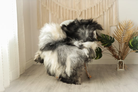 Real Icelandic Sheepskin Rug Scandinavian Decor Sofa Sheepskin throw Chair Cover Natural Sheep Skin Rugs White Black Gray Fur Rug #Iceland4
