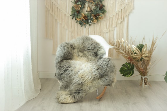 Real Sheepskin Rug Shaggy Rug Chair Cover Sheepskin Throw Sheep Skin Gray Ivory Sheepskin Home Decor Rugs #Gut2