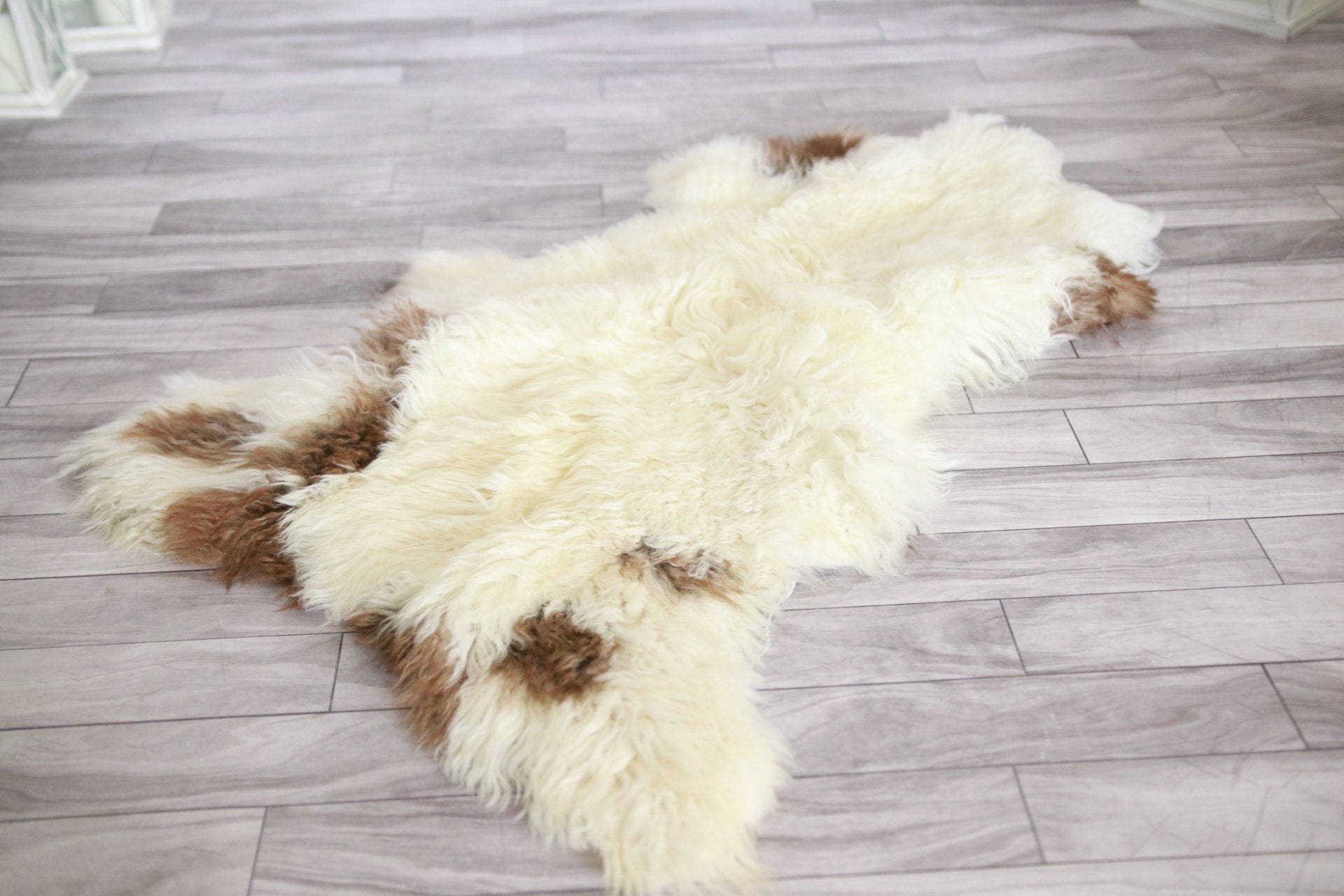 Genuine Rare Tuscan Lamb Sheepskin Rug Curly Fur Rug Natural
