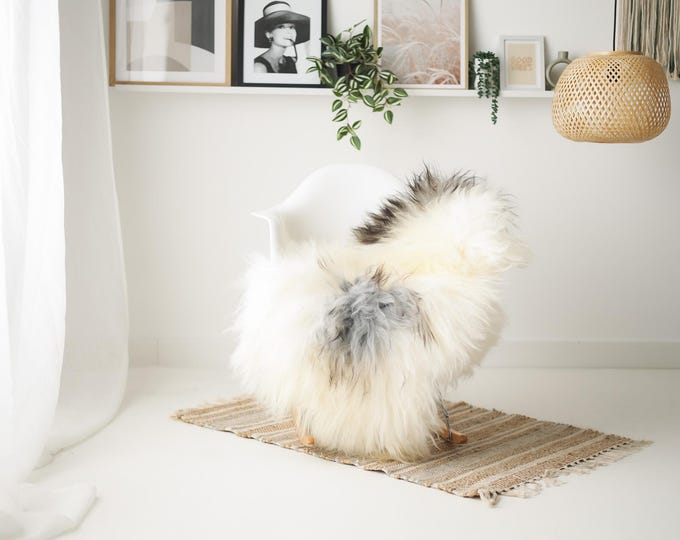 Real Icelandic Sheepskin Rug Scandinavian Home Decor Sofa Sheepskin throw Chair Cover Natural Sheep Skin Rugs Gray Ivory #IS176