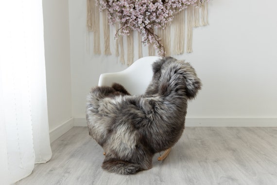 Real Sheepskin Rug Shaggy Rug Chair Cover Scandinavian Home Sheepskin Throw Sheep Skin Brown Gray Sheepskin Home Decor Rugs #herdwik221