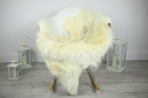 Natural Real Goatskin Rug, Goat Hide Goat Rug Ivory #Goat13