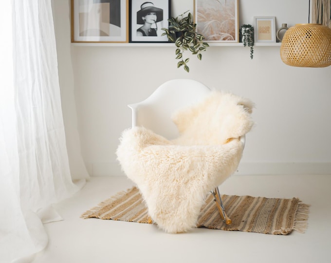 Real Sheepskin Rug Shaggy Rug Chair Cover Scandinavian Home Sheepskin Throw Sheep Skin Ivory Sheepskin Home Decor Rugs #Mher200