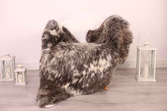 Real Sheepskin Rug Shaggy Rug Chair Cover Sheepskin Throw Sheep Skin Brown Gray Sheepskin Home Decor Rugs #8her15