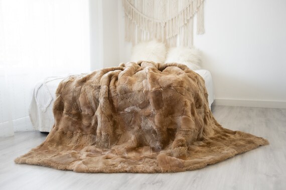 Luxurious Patchwork Toscana Sheepskin Real Fur Throw | Real Fur Blanket | Sheepskin throw | Sheepskin Blanket | Boho Throw |FuFu119