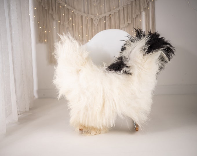 Real Icelandic Sheepskin Rug Scandinavian Decor Sofa Christmas Sheepskin throw Chair Cover Natural Sheep Skin Rugs White Black #Iceland606