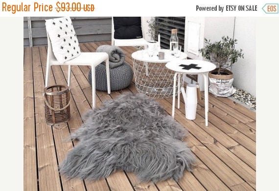 ON SALE Genuine Natural Icelandic Sheepskin Rug | Sheepskin throw | Chair Cover |Super Soft Rug| nordic rug | Scandinavian Rug