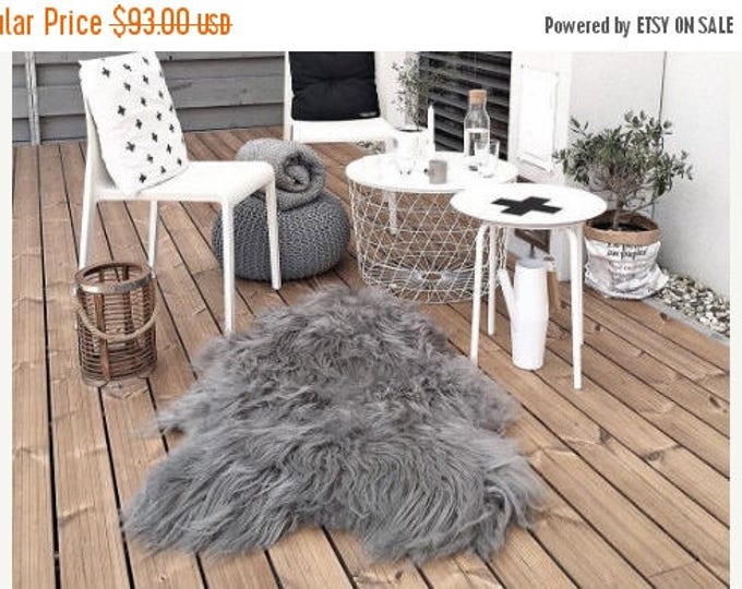 ON SALE Genuine Natural Icelandic Sheepskin Rug | Sheepskin throw | Chair Cover |Super Soft Rug| nordic rug | Scandinavian Rug