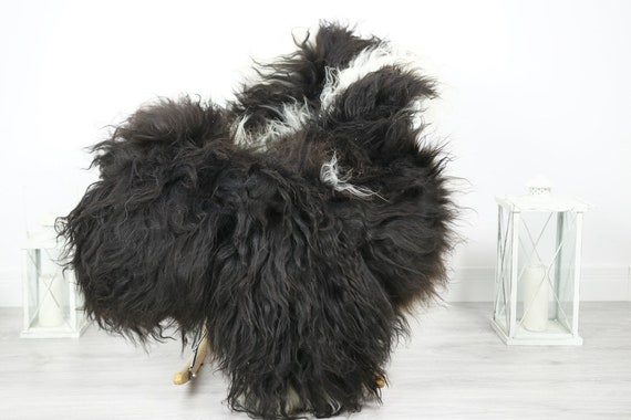 Icelandic Sheepskin | Real Sheepskin Rug | Sheepskin Rug Brown White | Fur Rug | Homedecor #3Isl16