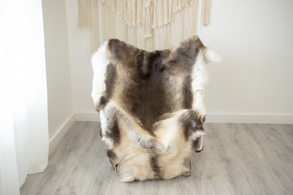 EXTRA LARGE Reindeer Hide | Reindeer Rug | Reindeer Skin | Throw XXL - Scandinavian Style Christmas Decor Brown White Hide #Reindeer73