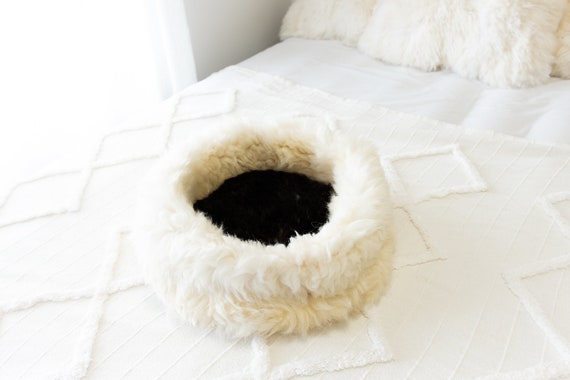 Sheepskin Cat Bed Or Dog Bed Cat Cave Unique Pet Bed Cat House Pet Furniture Hand Made With Genuine Real Sheepskin XXL Extra Large #Bed5