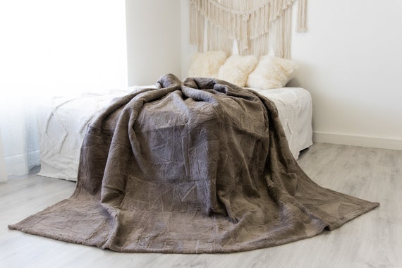 Luxurious Patchwork Sheepskin Real Fur Throw Real Fur Blanket | Sheepskin throw | Sheepskin Blanket Boho Throw Lilac #FuFu114