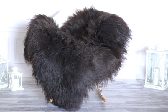 Icelandic Sheepskin | Real Sheepskin Rug | Super Large Sheepskin Rug Brown Black | Fur Rug | Homedecor #KOWISL29