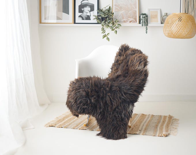 Real Sheepskin Rug Shaggy Rug Chair Cover Scandinavian Home Sheepskin Throw Sheep Skin Brown Sheepskin Home Decor Rugs #Mher185