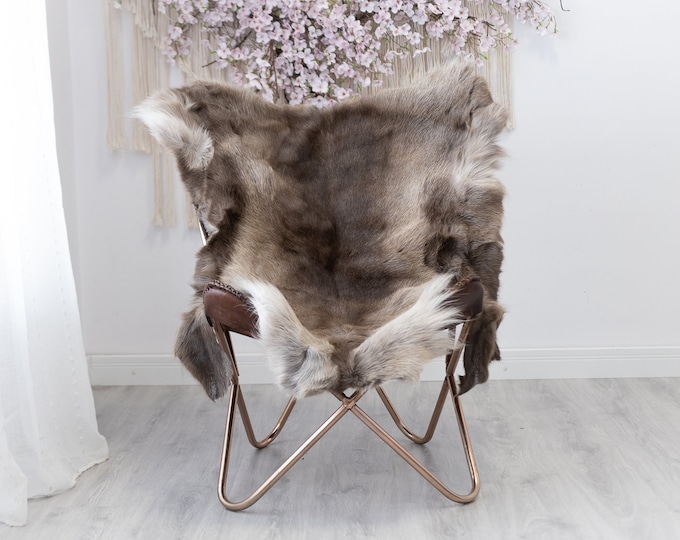 Reindeer Hide | Reindeer Rug | Reindeer Skin | Throw XXL EXTRA LARGE - Scandinavian Style Christmas Decor Brown White Hide #Reindeer45