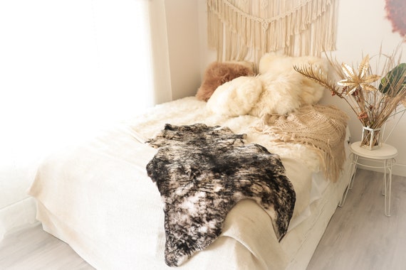 Real Sheepskin Rug Shaggy Rug Chair Cover Sheepskin Throw Sheep Skin Black White Sheepskin Home Decor Rugs Sheep skin #10Her21
