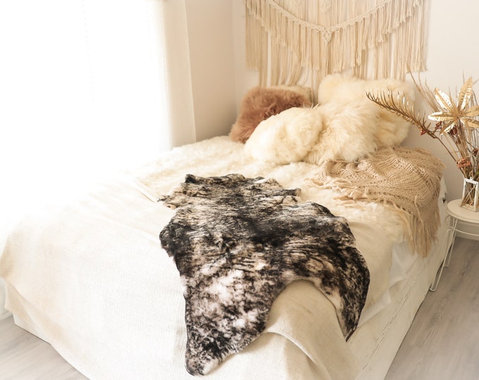 Real Sheepskin Rug Shaggy Rug Chair Cover Sheepskin Throw Sheep Skin Black White Sheepskin Home Decor Rugs Sheep skin #10Her21