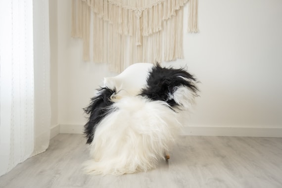 Real Icelandic Sheepskin Rug Scandinavian Home Decor Sofa Sheepskin throw Chair Cover Natural Sheep Skin Rugs White Ivory Black #Iceland506