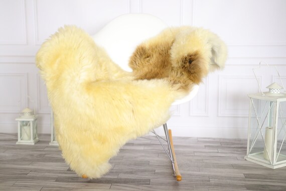 Sheepskin Rug | Real Sheepskin Rug | Shaggy Rug | Chair Cover | Sheepskin Throw | Brown Beige Sheepskin | Home Decor | #Apriher32