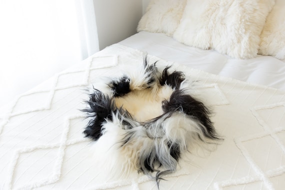 Sheepskin Cat Bed Or Dog Bed Cat Cave Unique Pet Bed Cat House Pet Furniture Hand Made With Genuine Real Sheepskin XXL Extra Large #Bed17