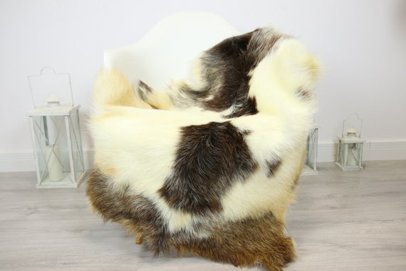 Natural real Goatskin rug, Goat Hide Goat Rug Ivory #Goat34