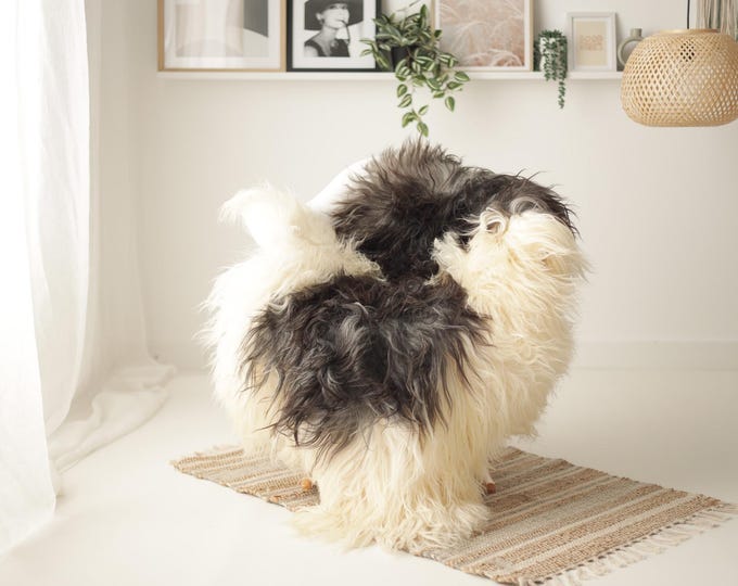 Real Icelandic Sheepskin Rug Scandinavian Decor Sofa Sheepskin throw Chair Cover Natural Sheep Skin Rugs Ivory Gray #IS251