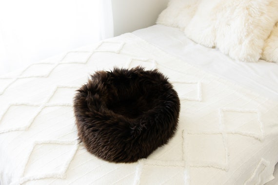 Sheepskin Cat Bed Or Dog Bed Cat Cave Unique Pet Bed Cat House Pet Furniture Hand Made With Genuine Real Sheepskin XXL Extra Large #Bed38