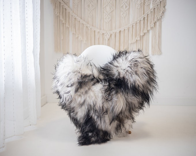 Real Icelandic Sheepskin Rug Scandinavian Home Decor Sofa Sheepskin throw Chair Cover Natural Sheep Skin Rugs Black White #Iceland691