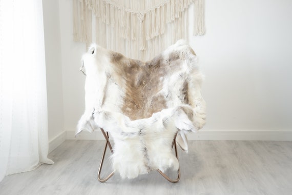 Reindeer Hide | Reindeer Rug | Reindeer Skin | Throw XXL EXTRA LARGE - Scandinavian Style Christmas Decor Brown White Hide #Reindeer84