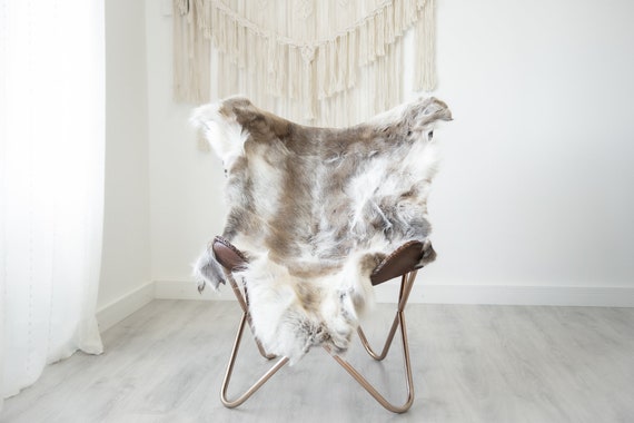 Reindeer Hide | Reindeer Rug | Reindeer Skin | Throw XXL EXTRA LARGE - Scandinavian Style Christmas Decor Brown White Hide #Reindeer89