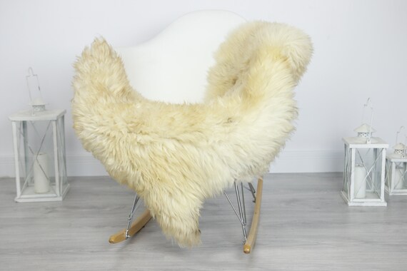 Real Sheepskin Rug Shaggy Rug Chair Cover Sheepskin Throw Sheep Skin Ivory White Sheepskin Home Decor Rugs #7her48