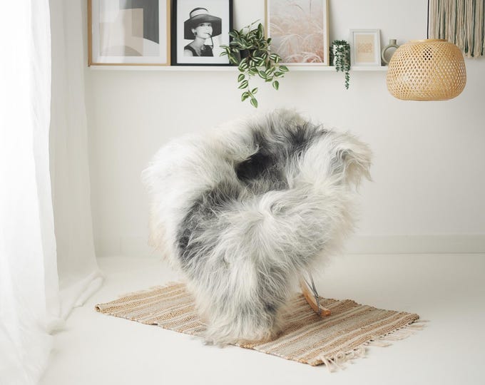 Real Icelandic Sheepskin Rug Scandinavian Home Decor Sofa Sheepskin throw Chair Cover Natural Sheep Skin Rugs Gray Ivory #IS200